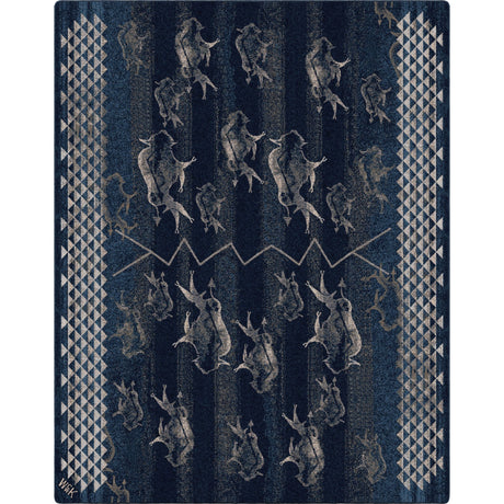 American Dakota Will K Buffalo Rising Midnight Rug - 0786MNT234