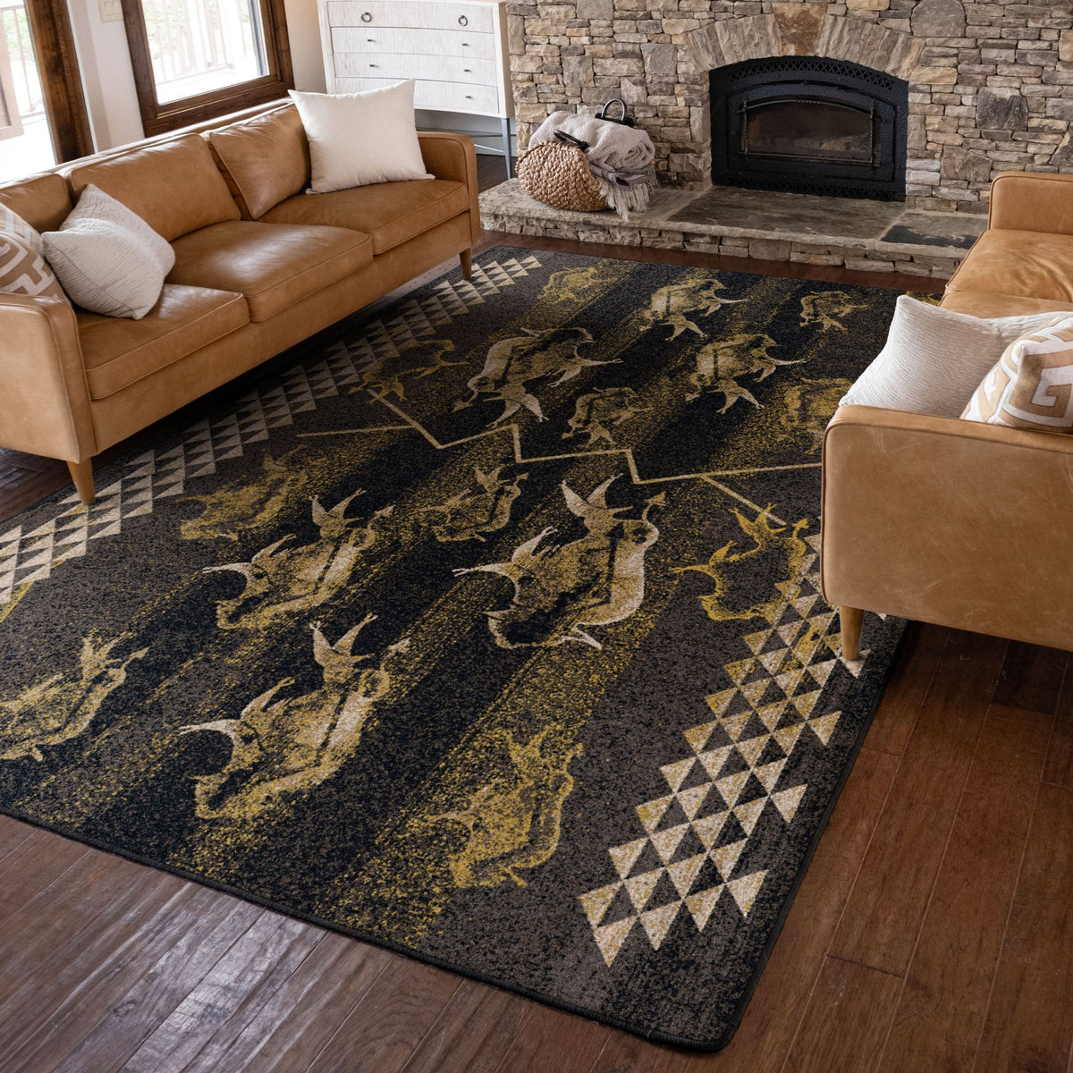 American Dakota Will K Buffalo Rising True Earth Rug - 0786TER234