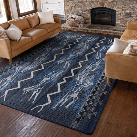 American Dakota Will K Plains Speak Midnight Rug - 0785MNT234