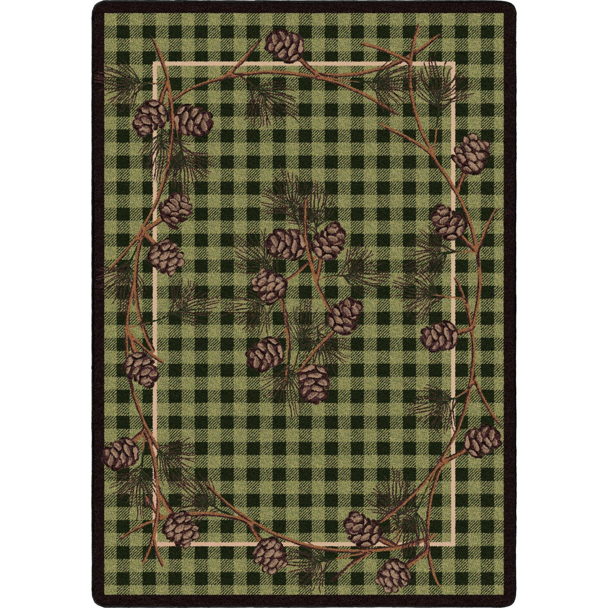 American Dakota Wooded Pines Green Rug - 0180GRN234