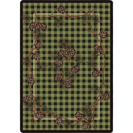 American Dakota Wooded Pines Green Rug - 0180GRN234