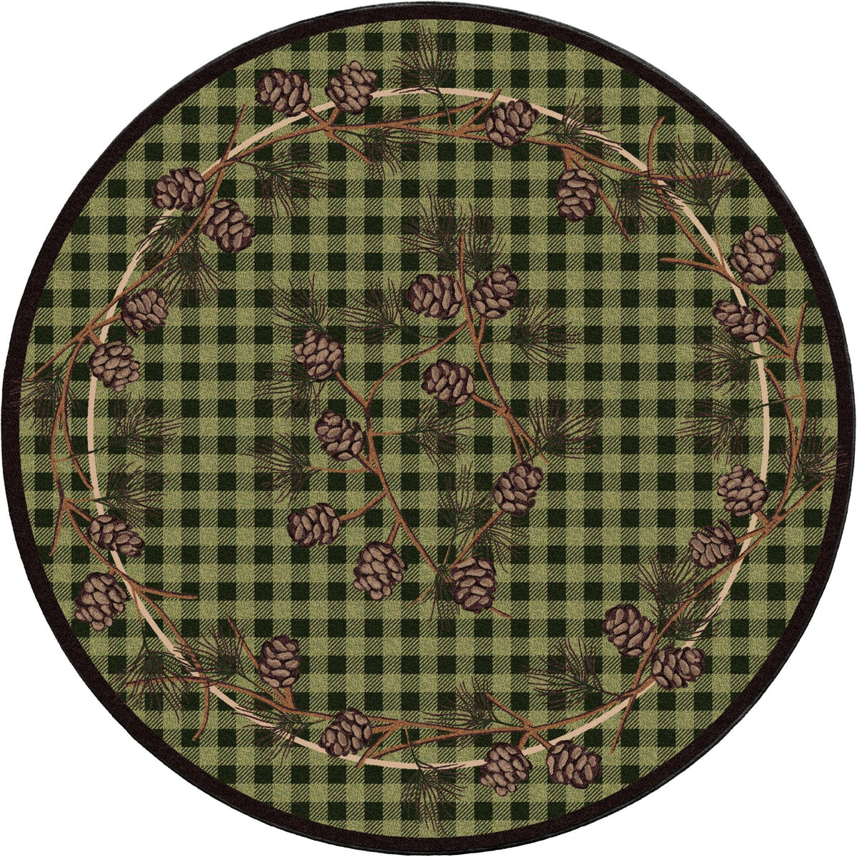 American Dakota Wooded Pines Green Rug - 0180GRN234