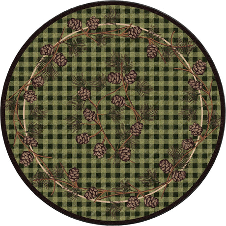 American Dakota Wooded Pines Green Rug - 0180GRN234