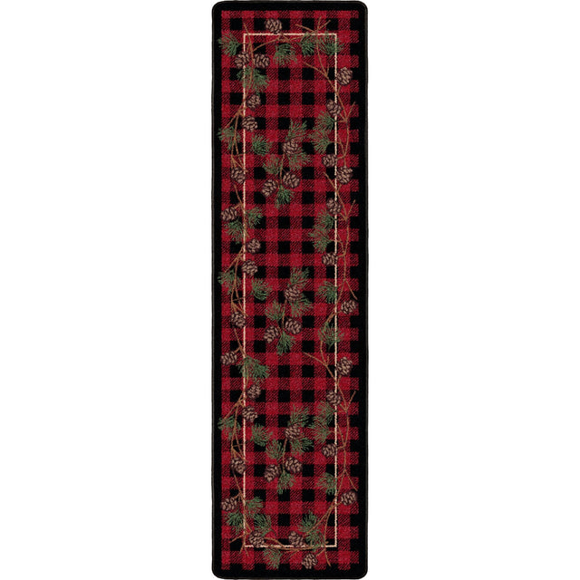 American Dakota Wooded Pines Red Rug - 0180RED234