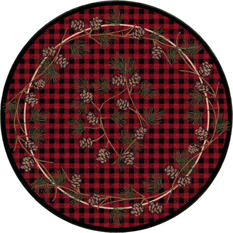 American Dakota Wooded Pines Red Rug - 0180RED234