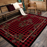American Dakota Wooded Pines Red Rug - 0180RED234