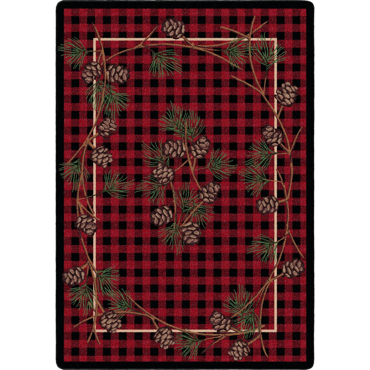 American Dakota Wooded Pines Red Rug - 0180RED234