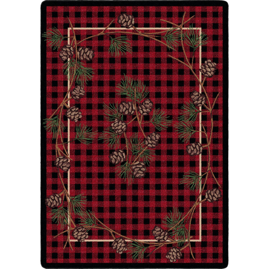 American Dakota Wooded Pines Red Rug - 0180RED234