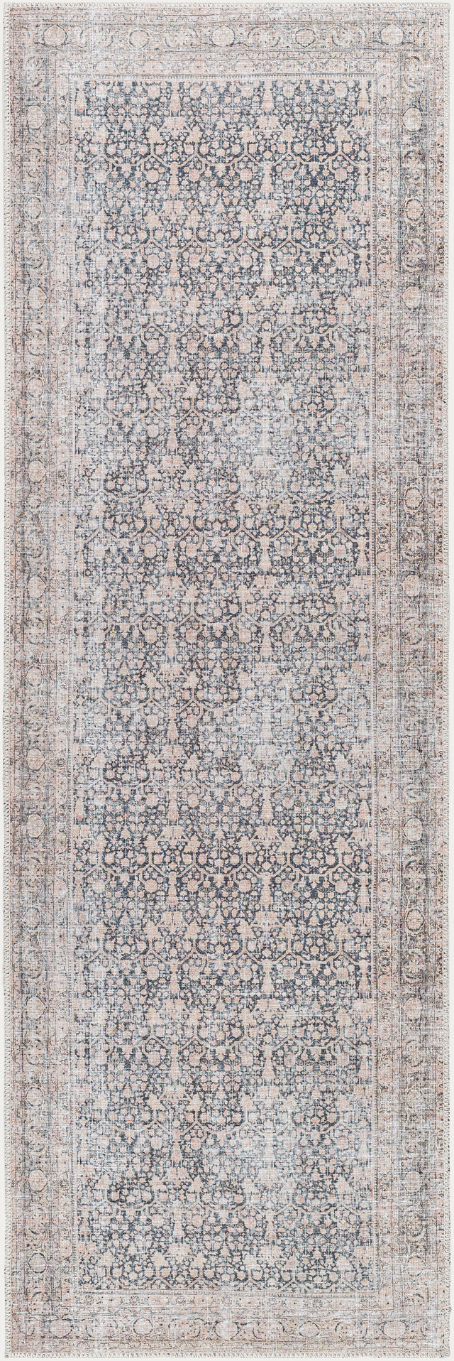 Surya Amelie Aml-2387 Black, Blush, Medium Brown, Dark Brown, Cream, Beige Rug.