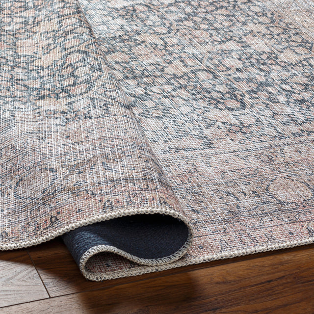 Surya Amelie Aml-2387 Black, Blush, Medium Brown, Dark Brown, Cream, Beige Rug.