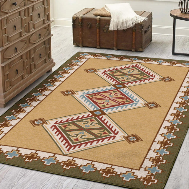 American Dakota Ancestry Green Rug