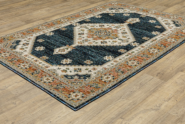 Oriental Weavers Sphinx Andorra 2281E Blue/ Orange Area Rug