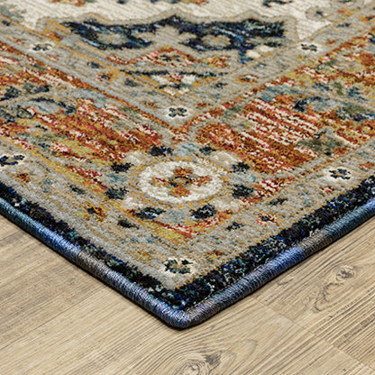 Oriental Weavers Sphinx Andorra 2281E Blue/ Orange Area Rug