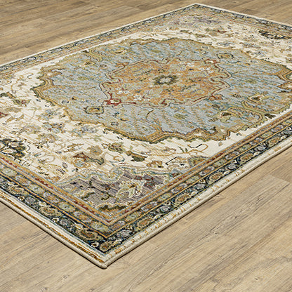 Oriental Weavers Sphinx Andorra 2451B Ivory/ Blue Area Rug