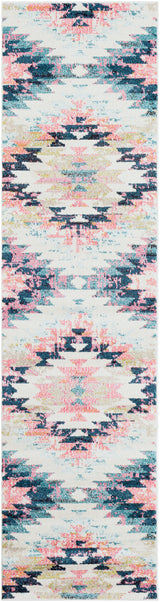 Surya Anika Ani-1027 White, Light Beige, Light Brown, Aqua, Teal, Dark Blue Rug.