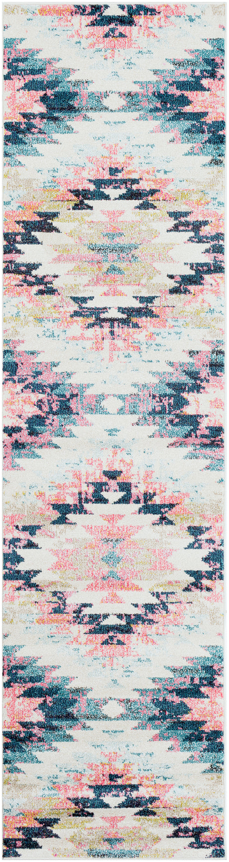 Surya Anika Ani-1027 White, Light Beige, Light Brown, Aqua, Teal, Dark Blue Rug.