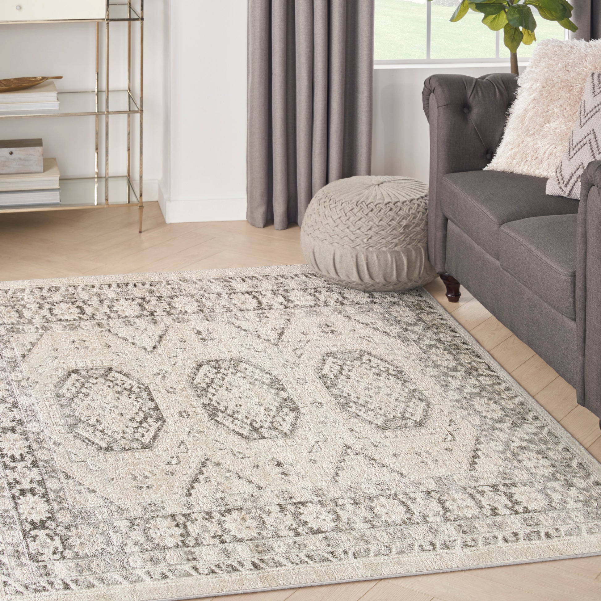 Nourison Serenity Home Srh01 Ivory Mocha Area Rug