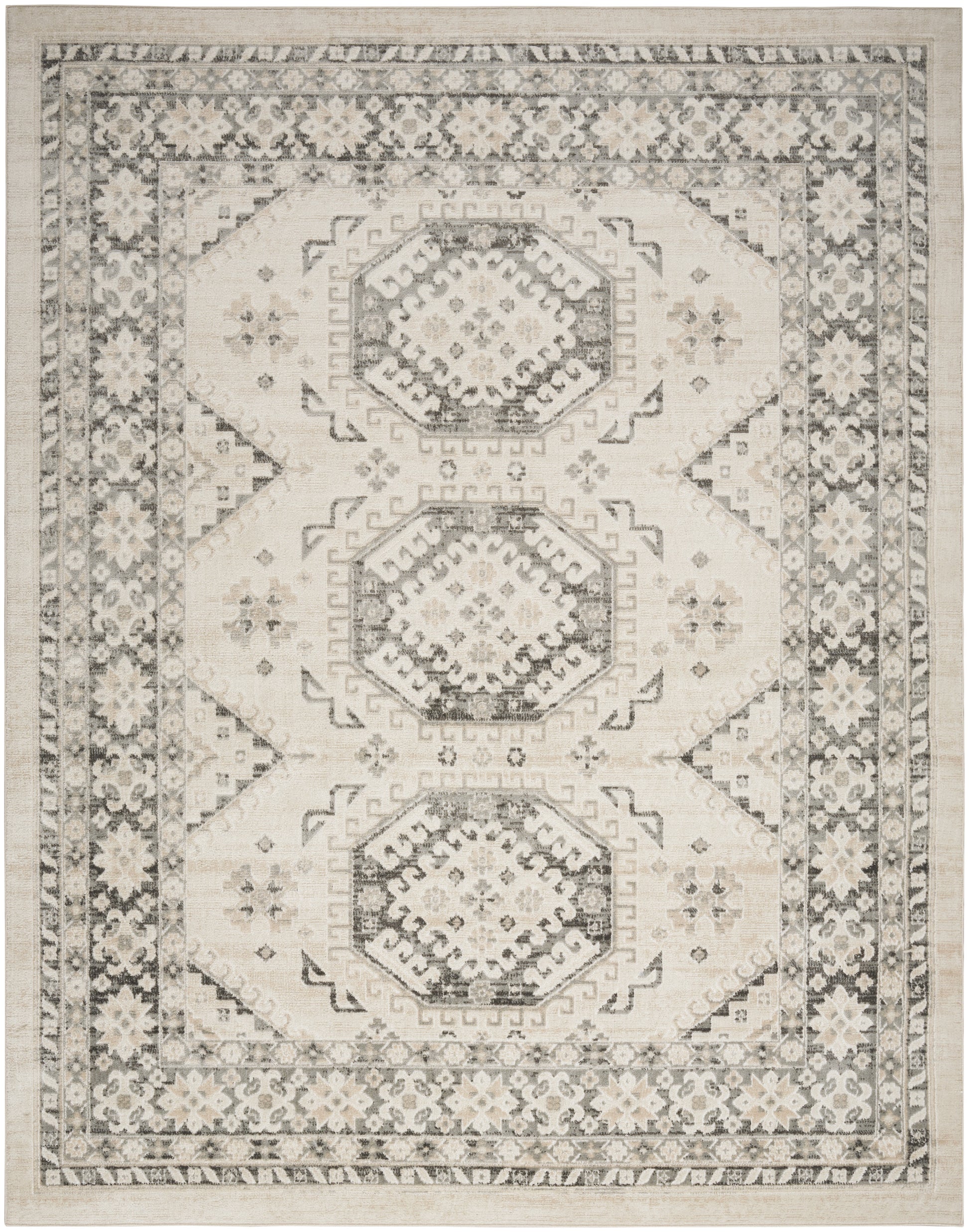 Nourison Serenity Home Srh01 Ivory Grey Area Rug