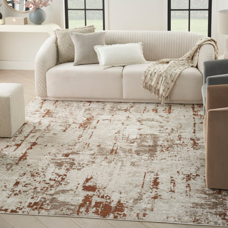 Nourison Quarry Qua01 Ivory Rust Area Rug