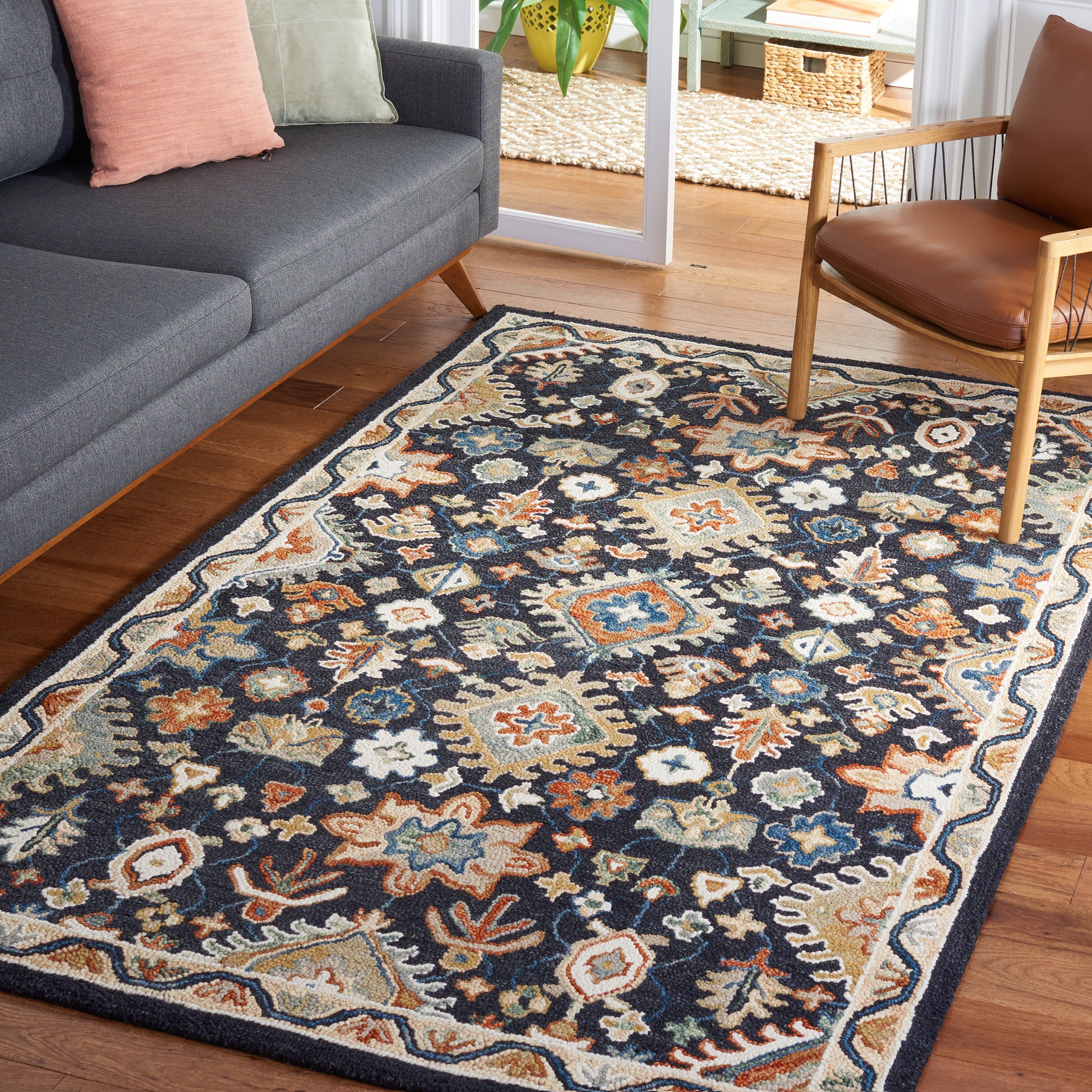 Safavieh Aspen Apn145Z Black/Rust Area Rug