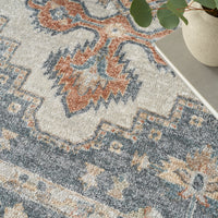 Nourison Astra Machine Washable Asw11 Grey/Gold Area Rug