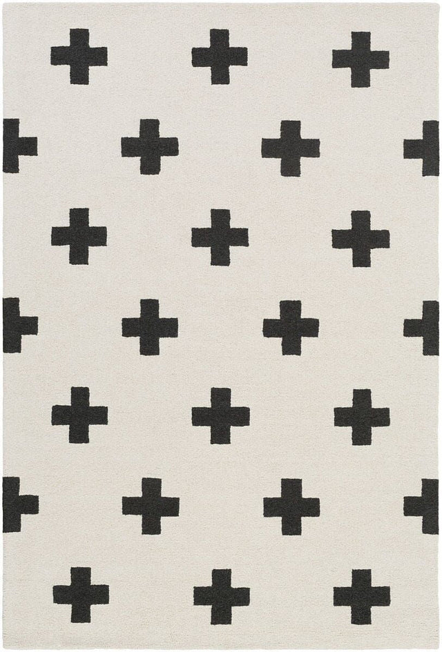 AreaRugs.com Chiyah Phi4756 Ivory / Onyx Black Rugs.