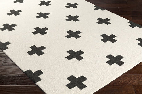 AreaRugs.com Chiyah Phi4756 Ivory / Onyx Black Rugs.