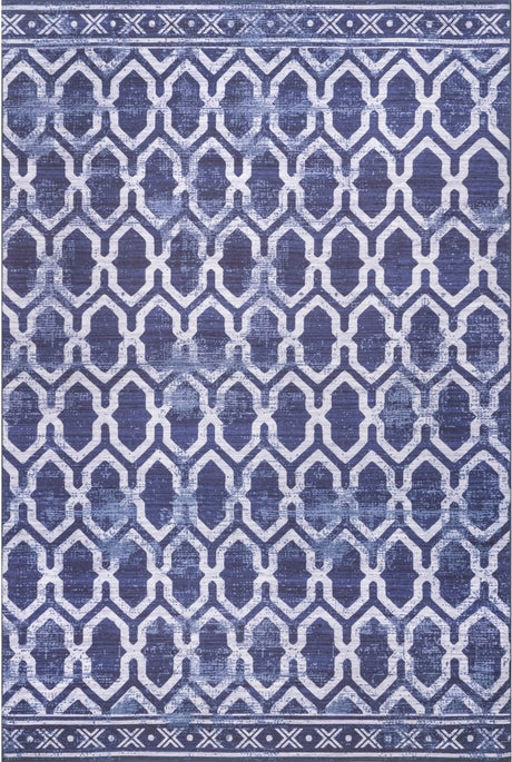 AreaRugs.com Machine Washable Wavaj Nwa1001A Blue Rug - AreaRugs.com - nwa1001a - 610