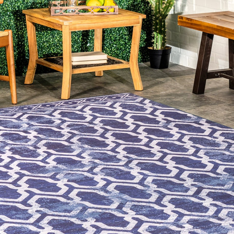 AreaRugs.com Machine Washable Wavaj Nwa1001A Blue Rug - AreaRugs.com - nwa1001a - 610