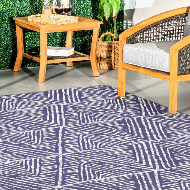 AreaRugs.com Machine Washable Wavaj Nwa1002A Blue Rug.