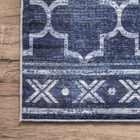 AreaRugs.com Machine Washable Wavaj Nwa1004A Blue Rug - AreaRugs.com - nwa1004a - 610