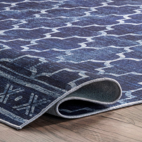 AreaRugs.com Machine Washable Wavaj Nwa1004A Blue Rug - AreaRugs.com - nwa1004a - 610