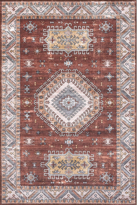 AreaRugs.com Machine Washable Wavaj Nwa1006A Rust Rug - AreaRugs.com - nwa1006a - 812