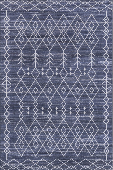 AreaRugs.com Machine Washable Wavaj Nwa1010A Navy Rug - AreaRugs.com - nwa1010a - 1016