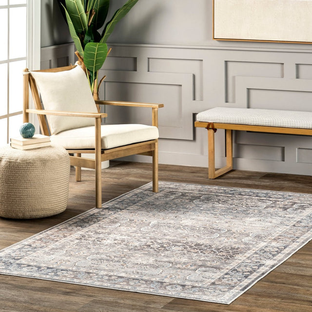 AreaRugs.com Machine Washable Wavaj Nwa1020A Gray Rug.