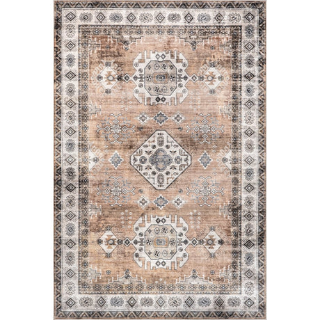 AreaRugs.com Machine Washable Wavaj Nwa1021B Rust Rug - AreaRugs.com - nwa1021b - 812