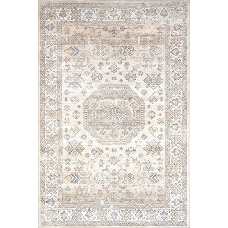 AreaRugs.com Machine Washable Wavaj Nwa1022A Ivory Rug - AreaRugs.com - nwa1022a - 1016