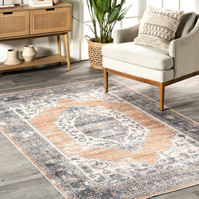 AreaRugs.com Machine Washable Wavaj Nwa1024A Rust Rug.