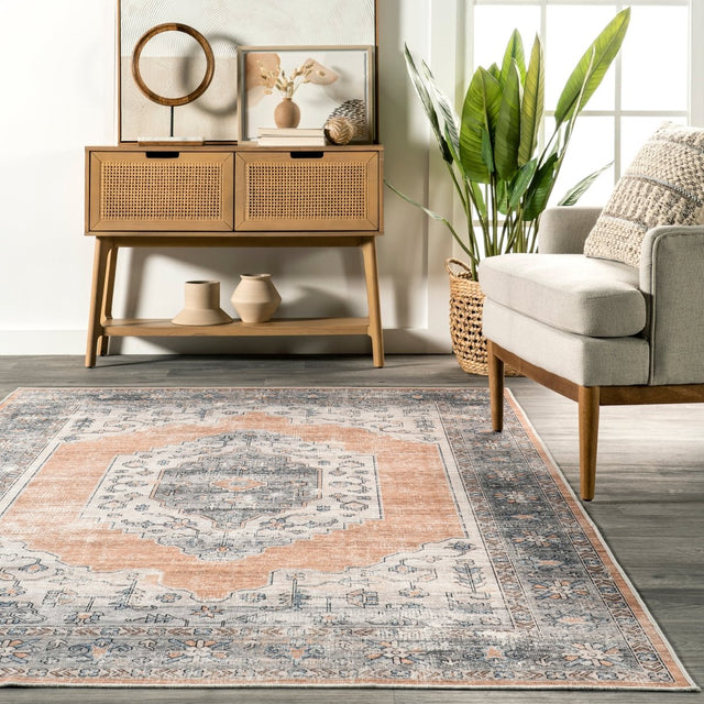 AreaRugs.com Machine Washable Wavaj Nwa1024A Rust Rug.