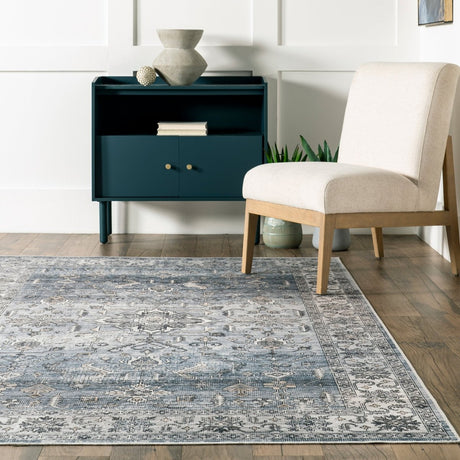 AreaRugs.com Machine Washable Wavaj Nwa1025A Blue Rug - AreaRugs.com - nwa1025a - 1016