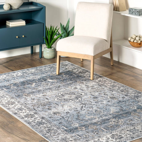 AreaRugs.com Machine Washable Wavaj Nwa1025A Blue Rug - AreaRugs.com - nwa1025a - 1016