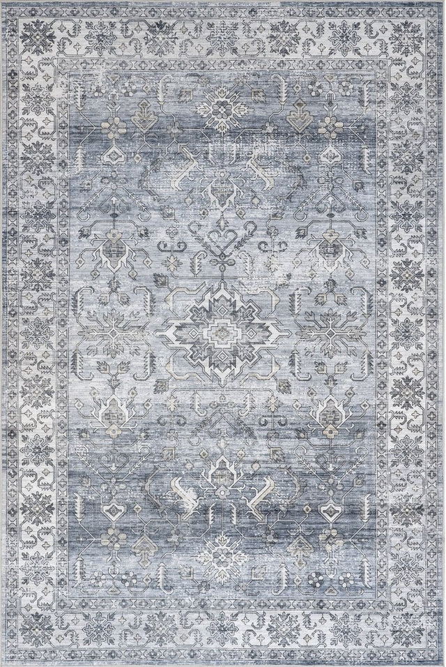 AreaRugs.com Machine Washable Wavaj Nwa1025A Blue Rug.