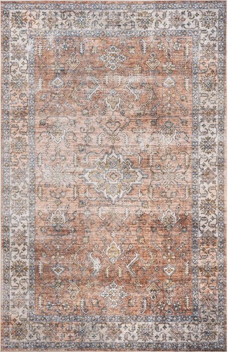 AreaRugs.com Machine Washable Wavaj Nwa1025C Rust Rug - AreaRugs.com - nwa1025c - 1016