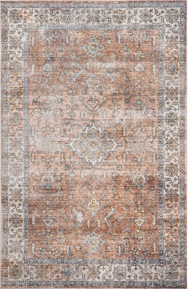 AreaRugs.com Machine Washable Wavaj Nwa1025C Rust Rug.