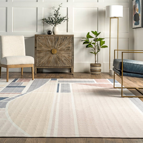 AreaRugs.com Machine Washable Wavaj Nwa1036A Beige Rug - AreaRugs.com - nwa1036a - 812