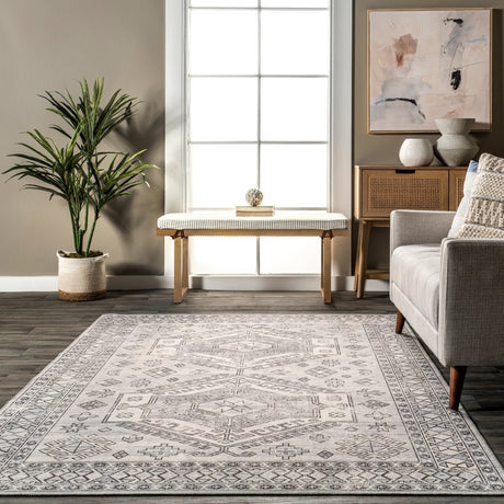 AreaRugs.com Machine Washable Wavaj Nwa1040B Gray Rug - AreaRugs.com - nwa1040b - 812