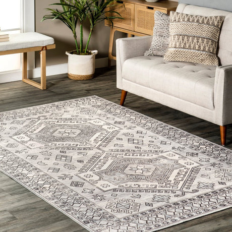 AreaRugs.com Machine Washable Wavaj Nwa1040B Gray Rug - AreaRugs.com - nwa1040b - 812