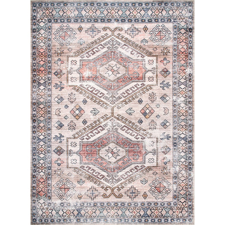 AreaRugs.com Machine Washable Wavaj Nwa1040D Peach Rug.