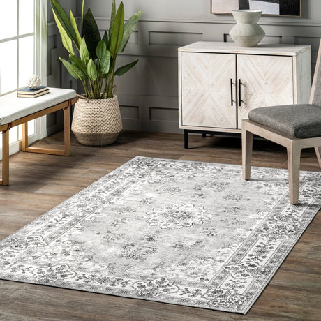 AreaRugs.com Machine Washable Wavaj Nwa1041B Gray Rug - AreaRugs.com - nwa1041b - 812