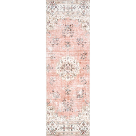 AreaRugs.com Machine Washable Wavaj Nwa1041D Peach Rug.